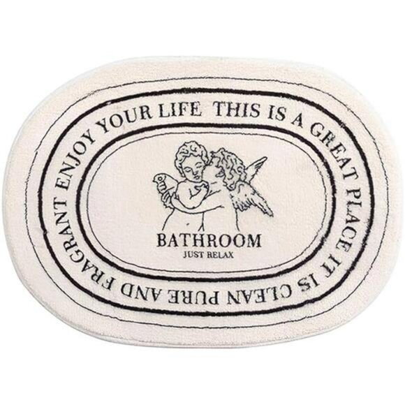 Angel Bathroom Rug 20x32 Soft Plush Non Slip Absorbent Cherub Bath Mat Washable - Picture 1 of 7